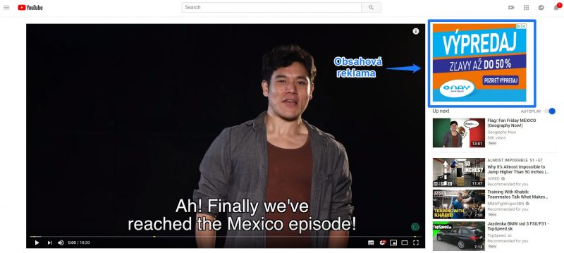 Obsahová reklama youtube